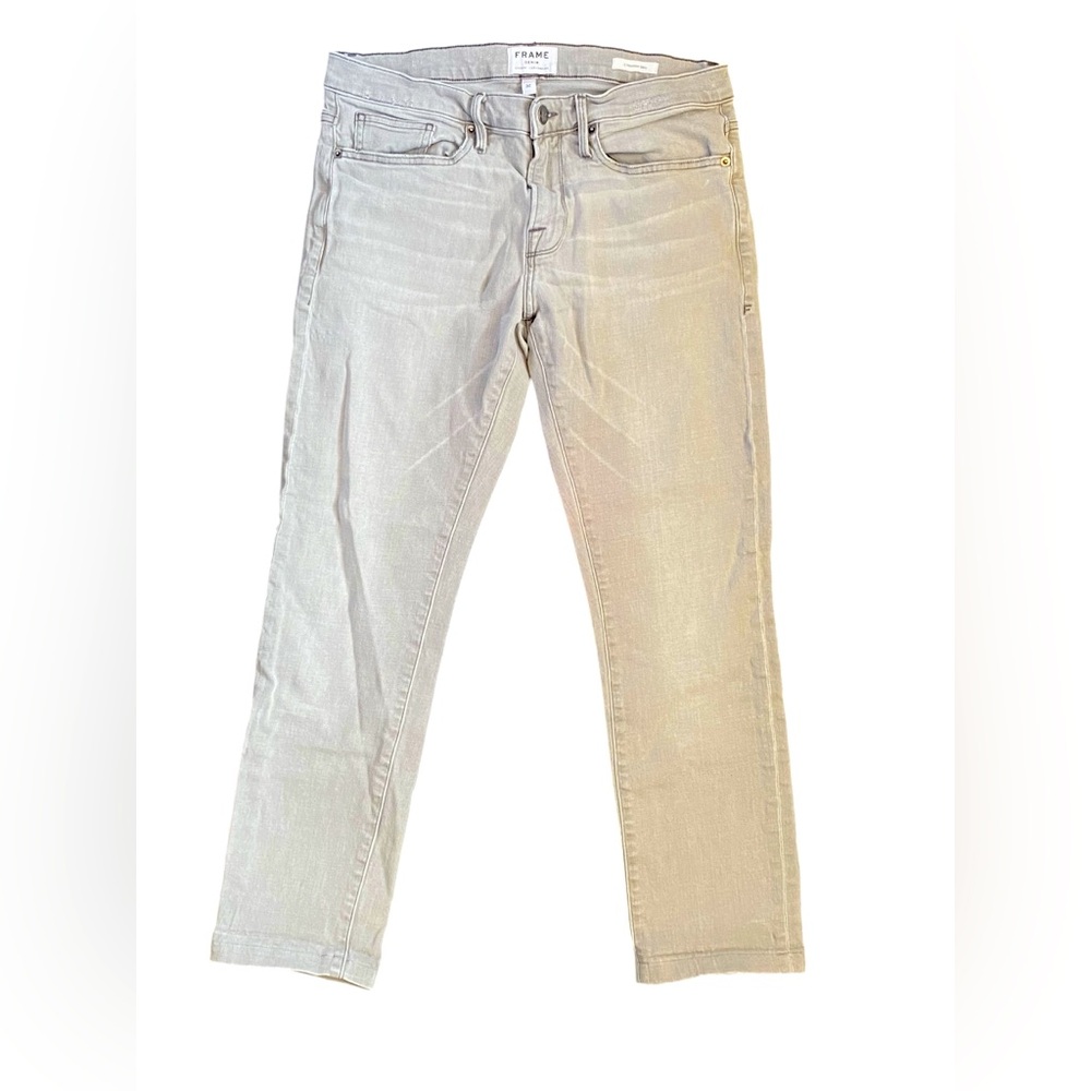 Frame Denim Men's Slim Jeans in Light Gray